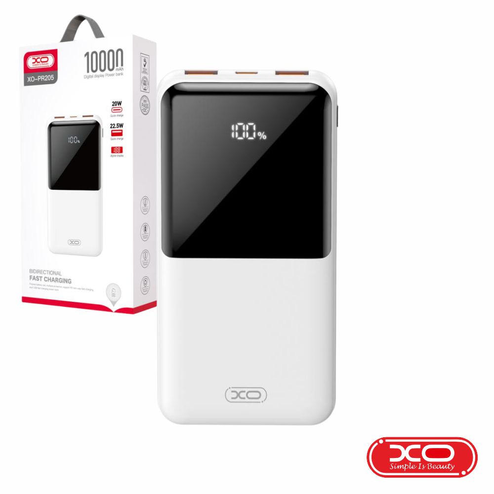 Powerbank 10000mAh 2 USB-A / 1 USB-C PD Branco XO