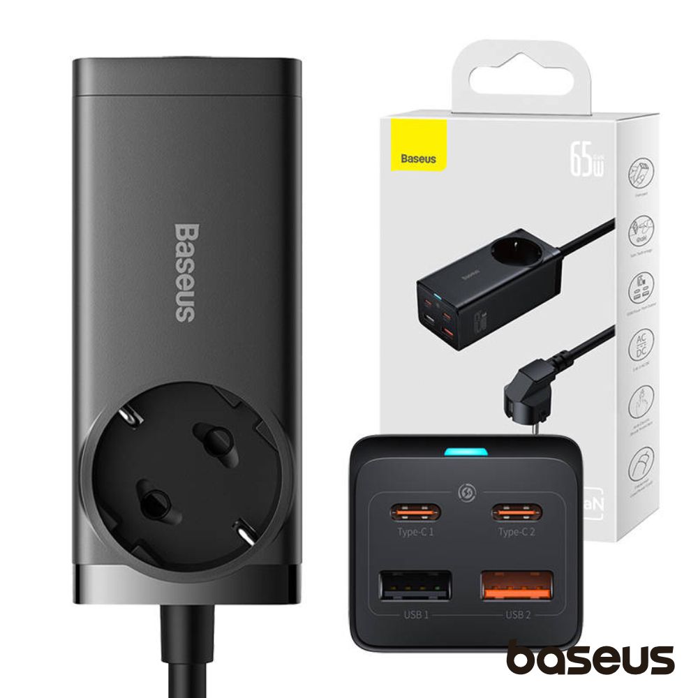 Estação de Carregamento GaN3 Schuko 2x USB-A 2x USB-C 65W