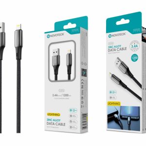 Cabo Lightning de Liga de Zinco 3.4A 1.2m, Trançado em Nylon S-076
