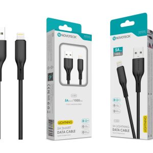 Cabo de Dados Fast Charge 5A PVC Macaron Design - Negro , Lightning USB , 1.0M