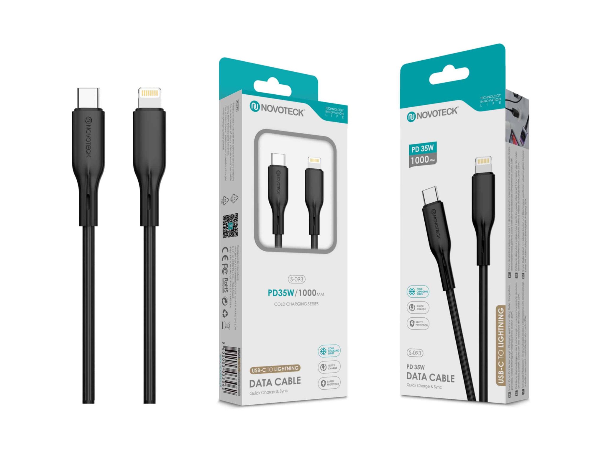Cabo USB-C para Lightning PD35W Negro 1M S-093