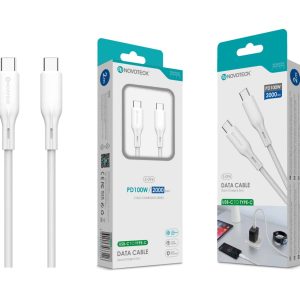 Cabo PD100W Type-C to Type-C Branco,1M,S-094