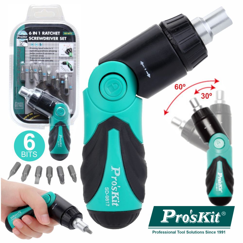 CHAVE APARAFUSADORA MANUAL 6em1 C/ 3 POSIÇÕES 6 BITS PROSKIT