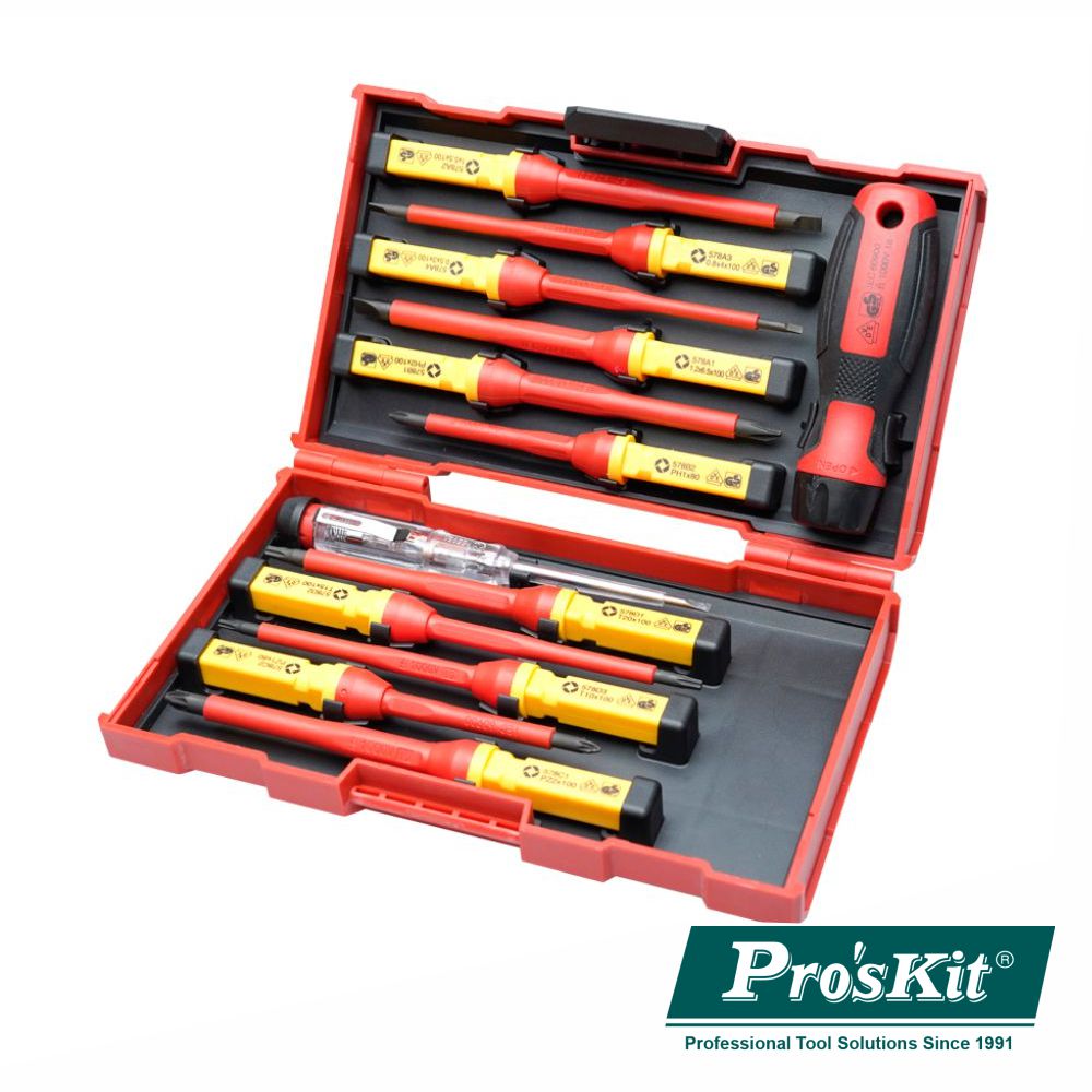 Conjunto De 13 Chaves Fendas / Philips / Pozidriv PROSKIT