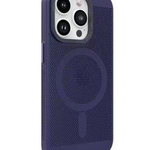 Capa Protetora MagSafe em Metal Calor Dissipação Novoteck SJK-011 - Alta Durabilidade, Compatível com Acessórios Magnéticos - Azul , iPhone 15 Pro