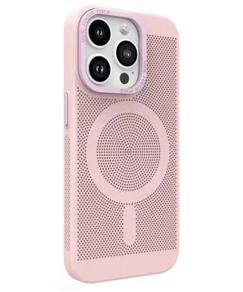 Capa Protetora MagSafe em Metal Calor Dissipação Novoteck SJK-011 - Alta Durabilidade, Compatível com Acessórios Magnéticos - Rosa , iPhone 13 Pro