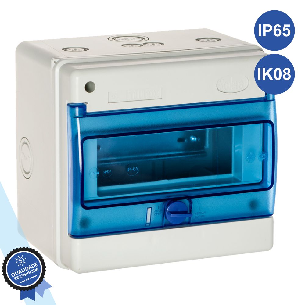 CAIXA DISTRIBUIÇÃO ELÉTRICA 8 ELEMENTOS IP65 IK08 SOLERA