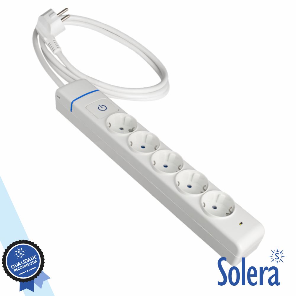 Tomada Elétrica C/ 5 Saídas Interruptor 1.5M ION SOLERA