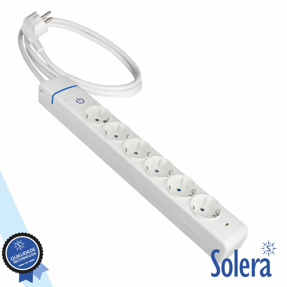 Tomada Elétrica C/ 6 Saídas Interruptor 1.5M ION SOLERA
