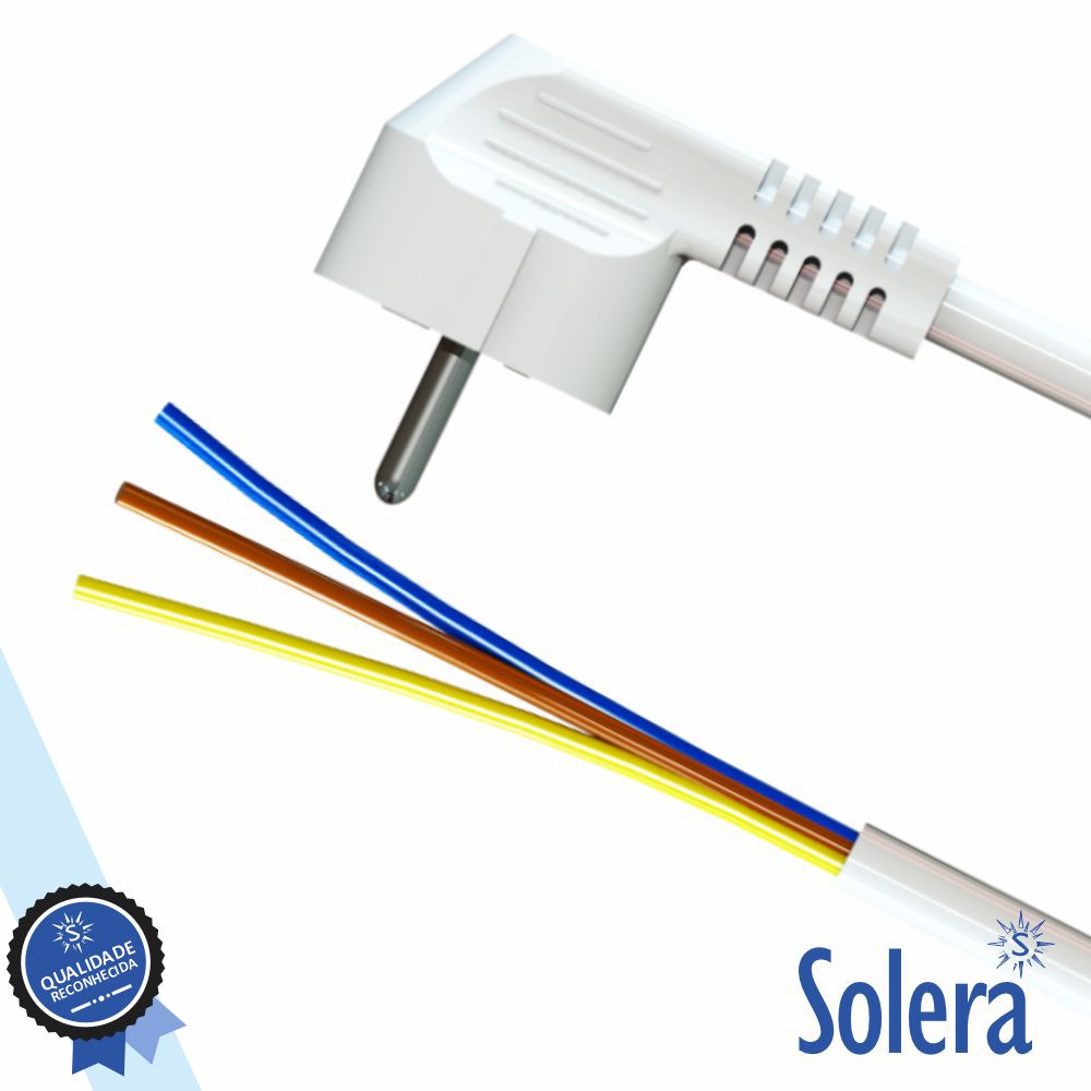 Cabo Alimentação Macho 3p 5m Branco SOLERA