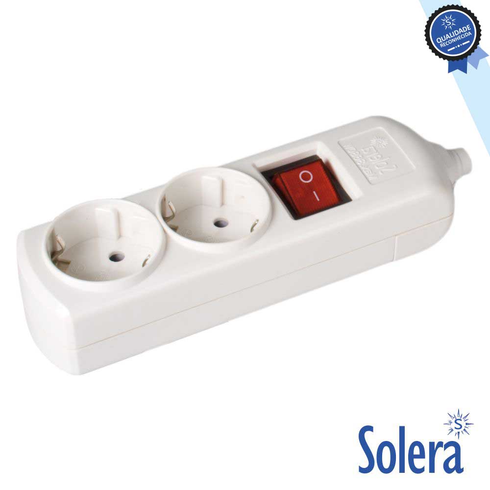TOMADA ELÉTRICA C/ 2 SAÍDAS SCHUKO INTERRUPTOR SOLERA