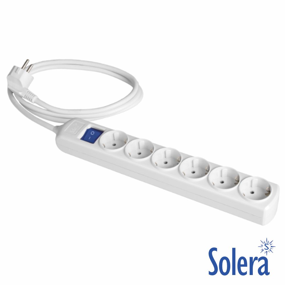 Tomada Elétrica C/ 6 Saídas Interruptor 1.5M SOLERA