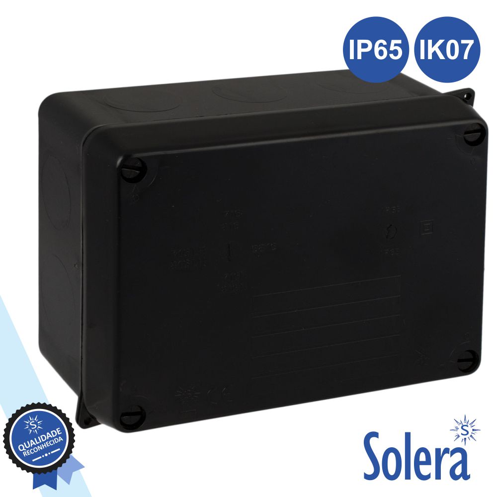 CAIXA DE PASSAGEM ESTANQUE 153x110x65MM IP65 IK07 SOLERA