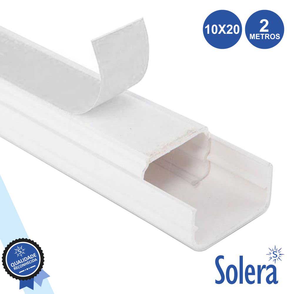 CALHA TÉCNICA PVC C/ ADESIVO 10x20MM 136MM² 2M SOLERA