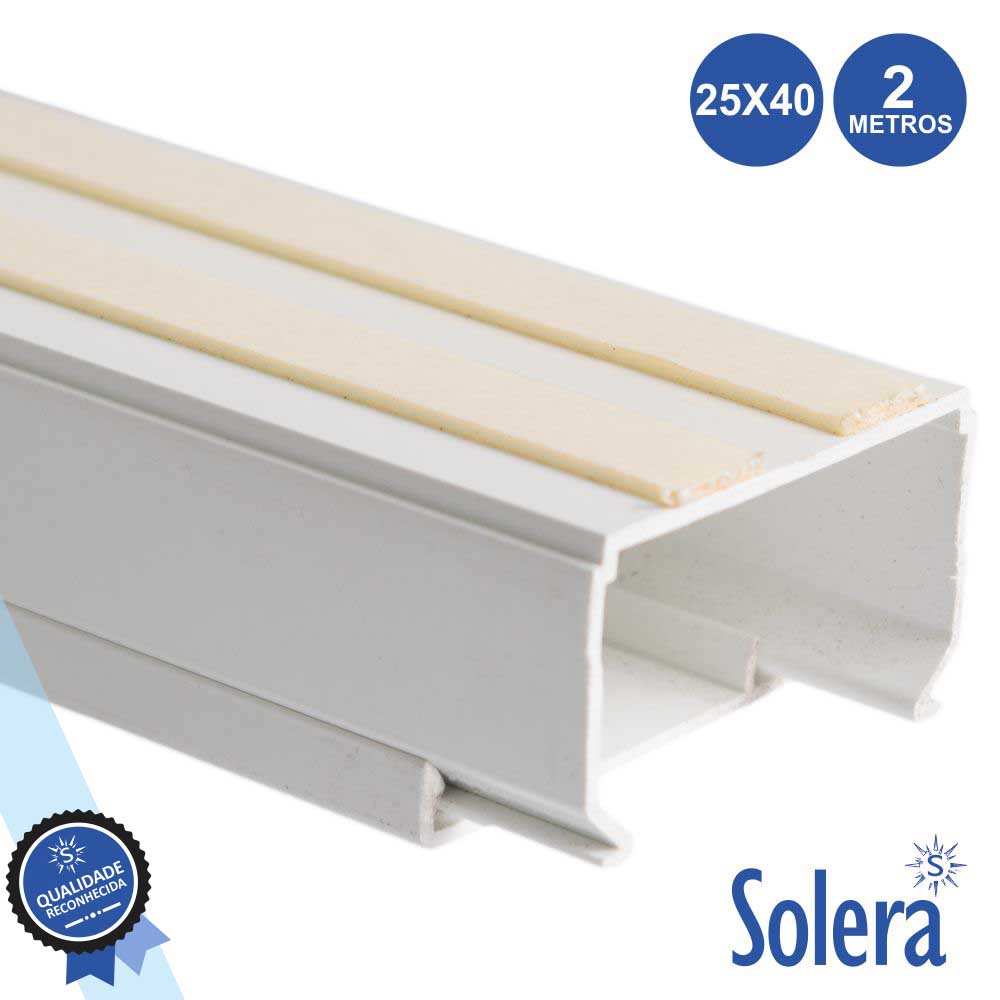 CALHA TÉCNICA PVC C/ ADESIVO 25x40MM 793MM² 2M SOLERA