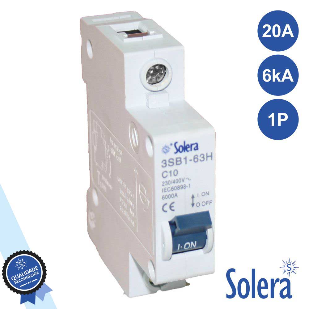 SLR-CBM120 Disjuntor Solera 1P 20A 6KA 240/415V