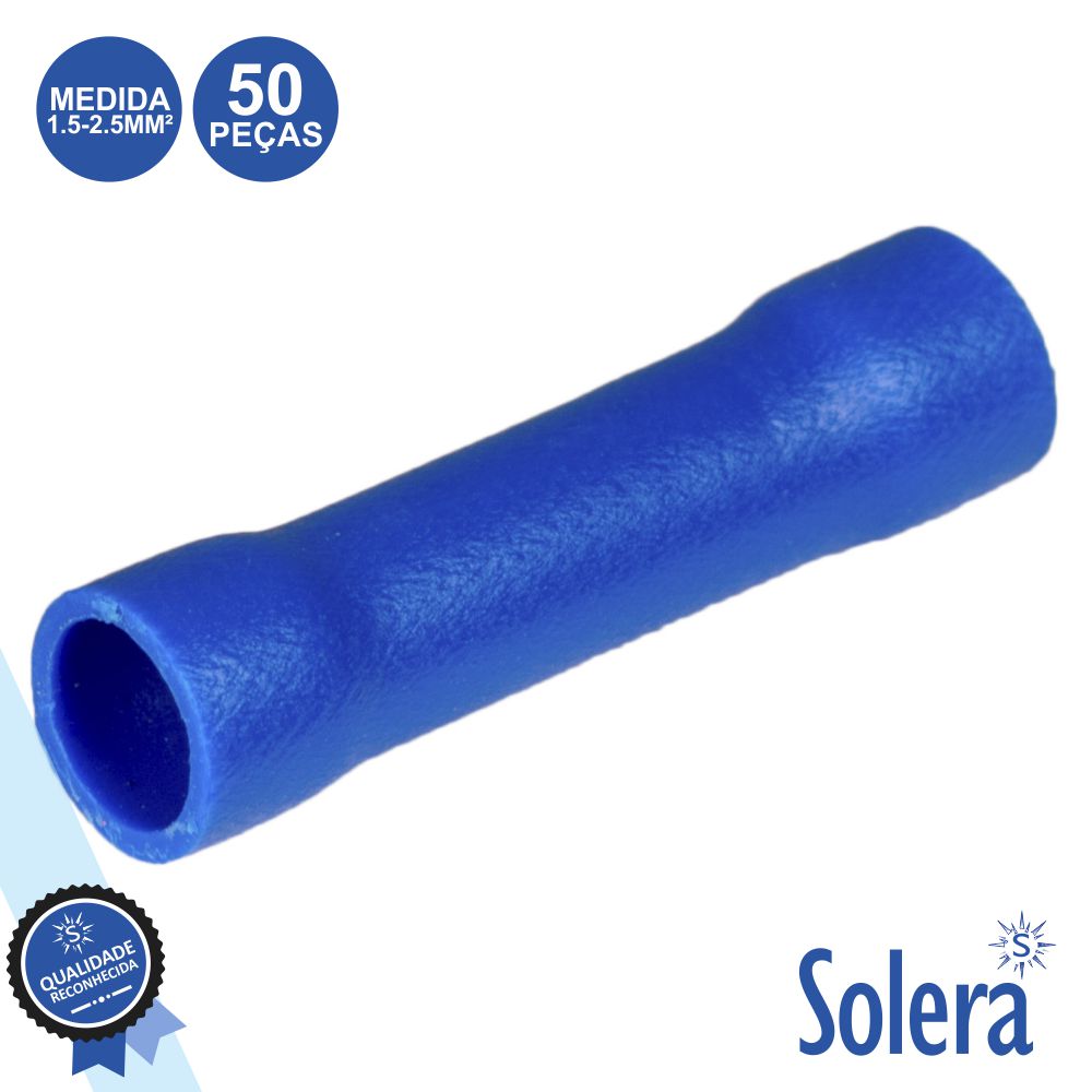 Terminal Redondo Isolado 1.5-2.5mm² 50x Azul Solera