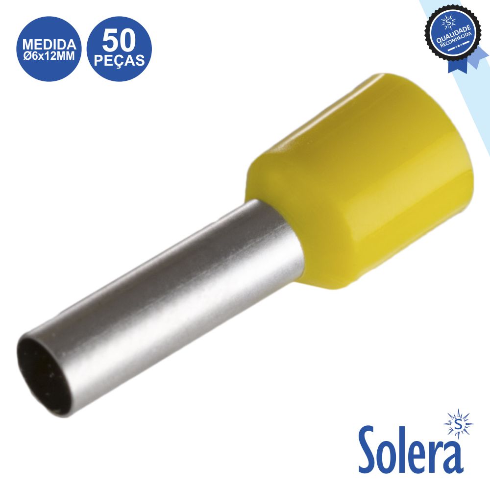 TERMINAL PONTEIRA ISOLADO Ø6x12MM 50X AMARELO SOLERA