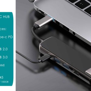 Hub 5in1 TYPE-C RJ45 100GB