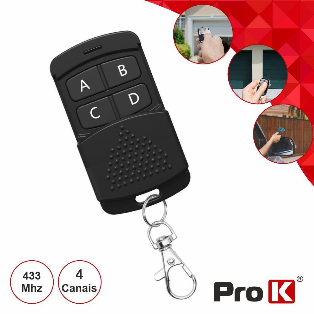Comando Garagem Universal 4 Canais 433mhz PROK