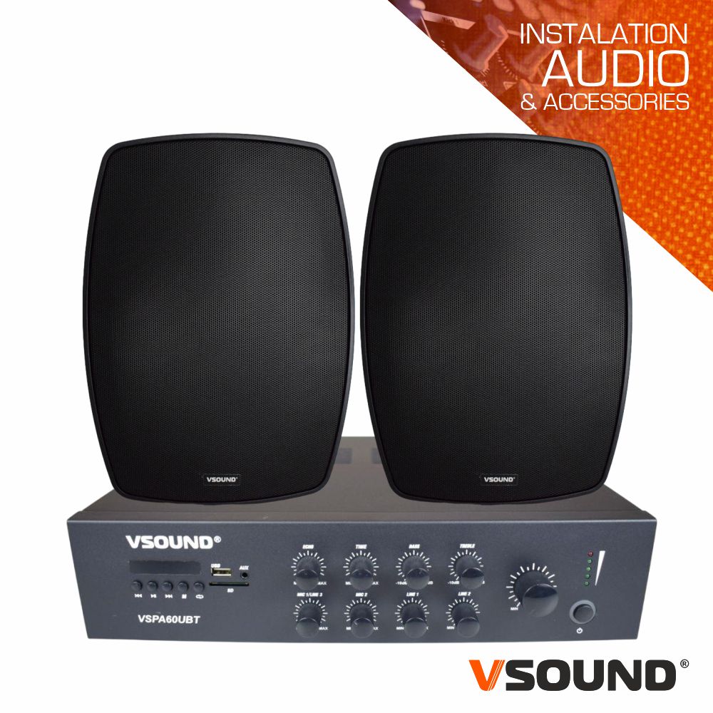 Sistema de Sonorização 120W 12/230V 100V 100m2 VSOUND