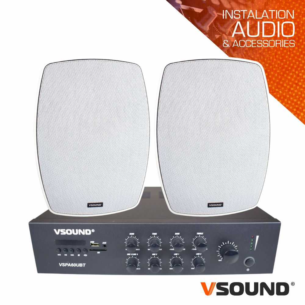 Sistema de Sonorização 120W 12/230V 100V 100m2 VSOUND