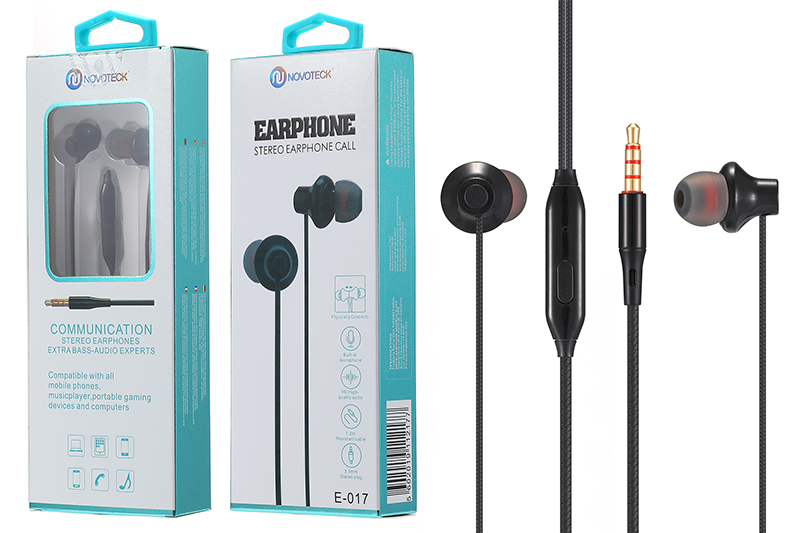 E-017 Auriculares Com Micro Negro