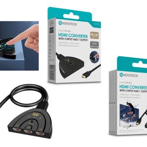 Conversor HDMI NOVOTECK - Selecionador 3 em 1 com 4K Ultra HD HK-065