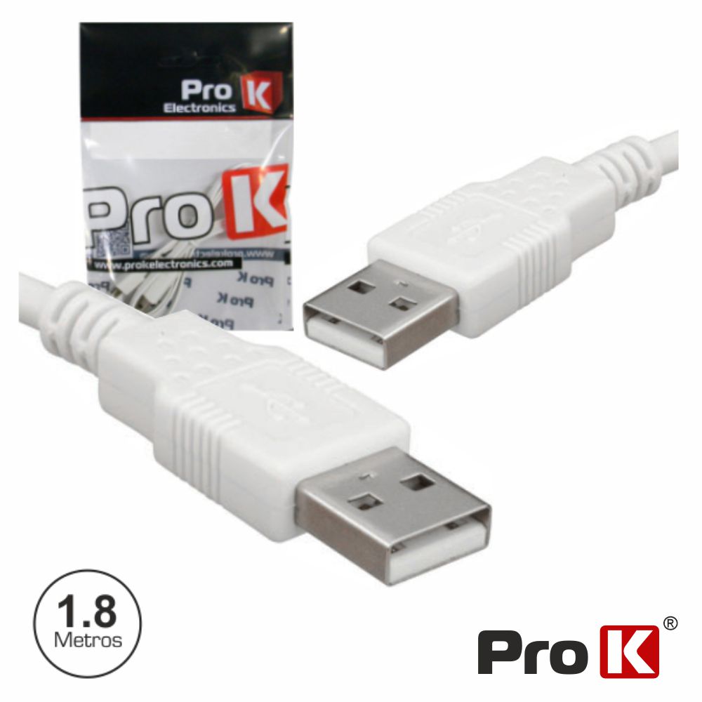 CABO USB-A 2.0 MACHO / USB-A MACHO 1.8M PROK