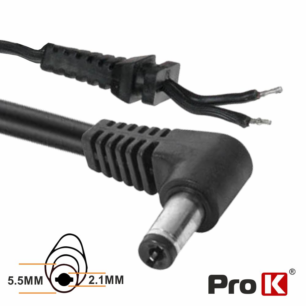 CABO ALIMENTAÇÃO DC 1 MACHO 1.2M 90º PROK