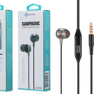 E-018 Auriculares Metal Com Micro Preto