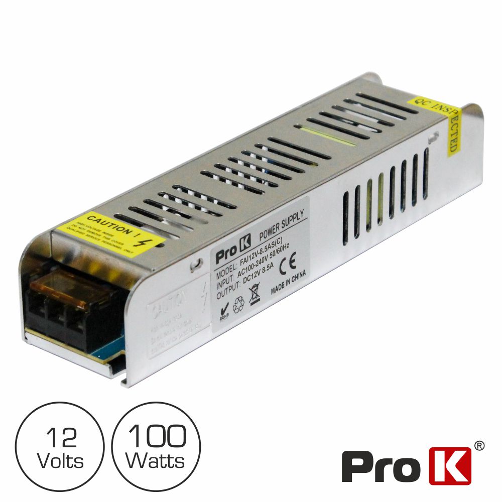 FONTE DE ALIMENTAÇÃO INDUSTRIAL SLIM 12V 100W 8.5A PROK