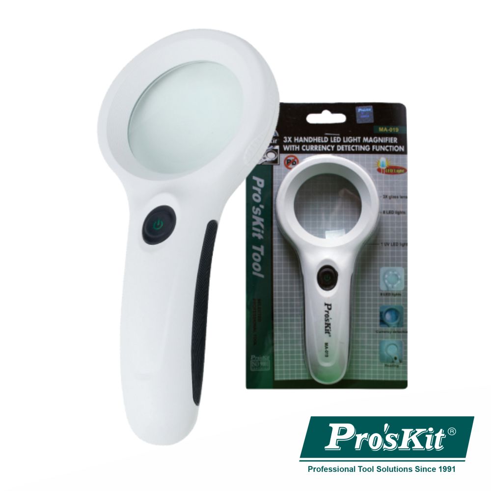 LUPA C/ ILUMINAÇÃO 8 LEDS 1 LED UV PROSKIT