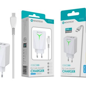 Carregador com Cabo Micro Branco 2.4A 2 USB Ic Smart C-006V