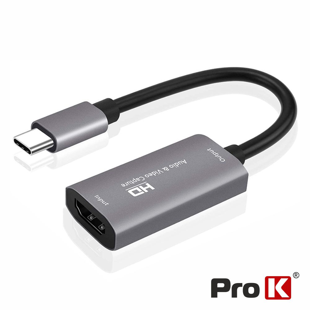 Placa Captura HDMI Audio E Vídeo P/ USB-C 4K 30Hz PROK