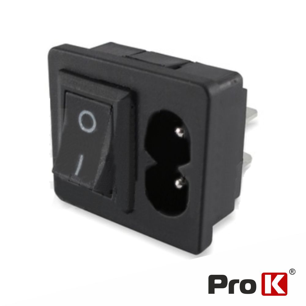 PKFAL012 FICHA ALIMENTAÇÃO TIPO 8 DE PAINEL C/ INTERRUPTOR