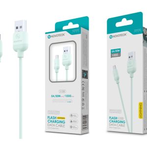 Cabo Lightning Verde Água 5A 50W 1M S-058 Silicone TPE