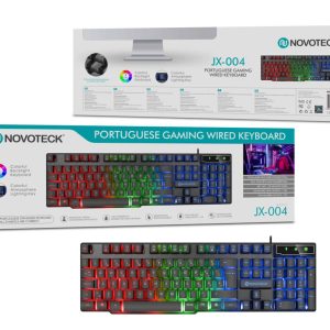 RDP1411 Teclado Gaming NOVOTECK JX-004 com Iluminação RGB – Experiência de Jogo Imersiva e Confortável