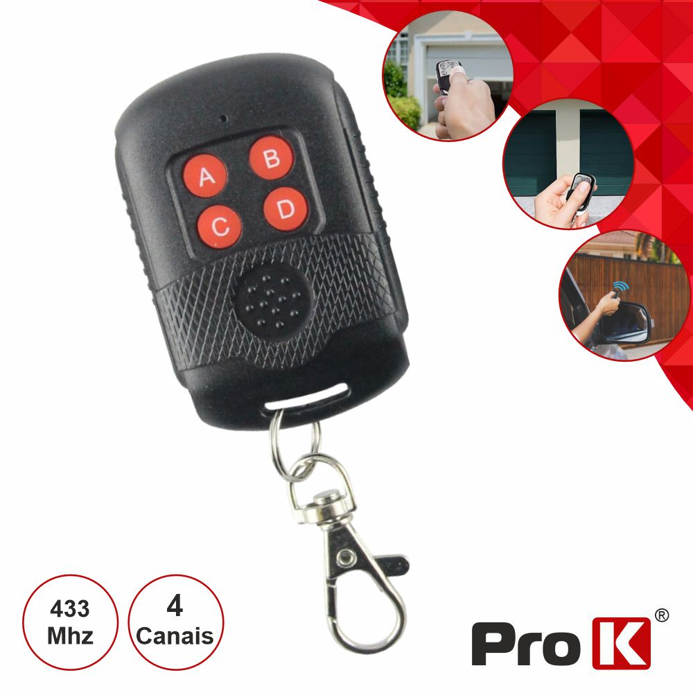 VIPOPEN4/4 COMANDO PORTOES PROGRAMAVEL 433Mhz 4 BOTOES