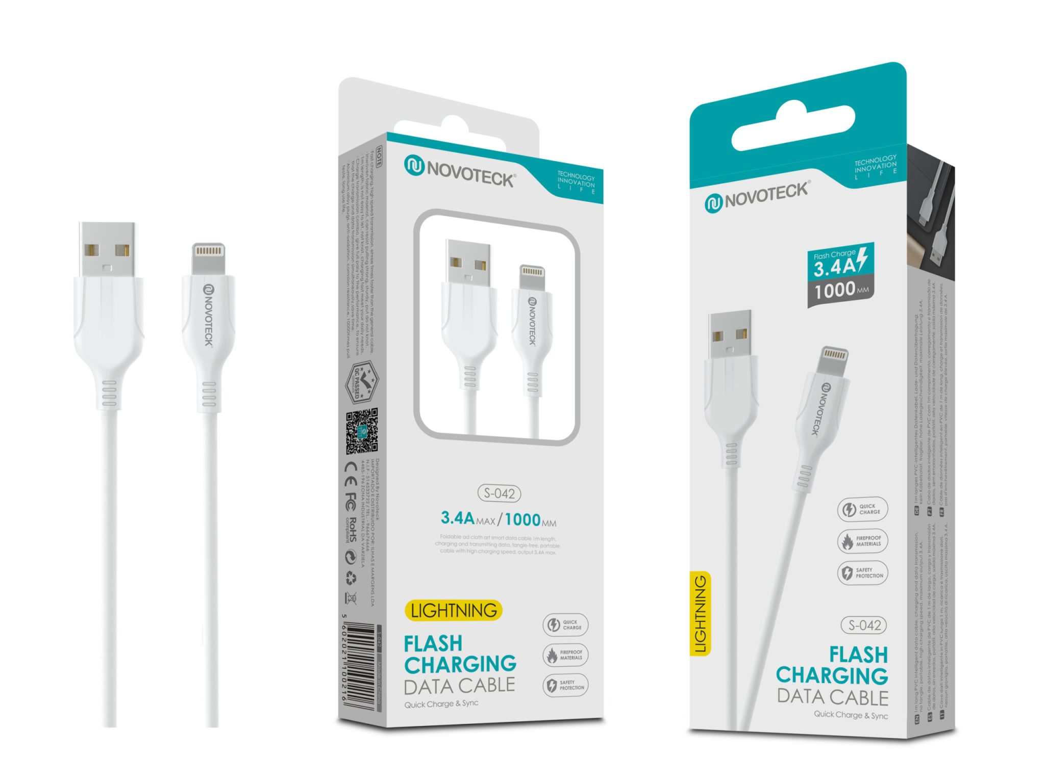 Cabo Lightning Branco 3.4A 1M S-042