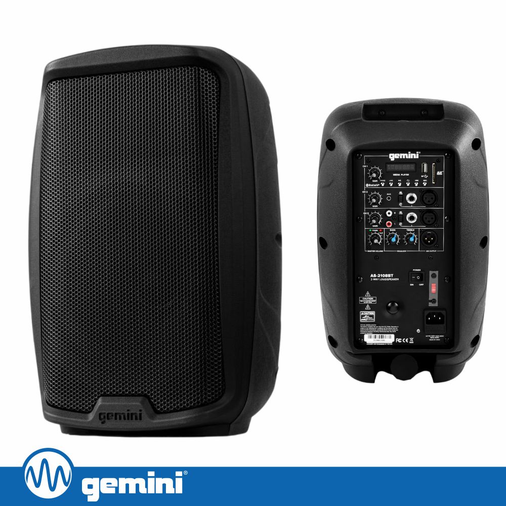 Coluna Amplificada 8" 500W USB/SD/AUX/BT/TWS GEMINI