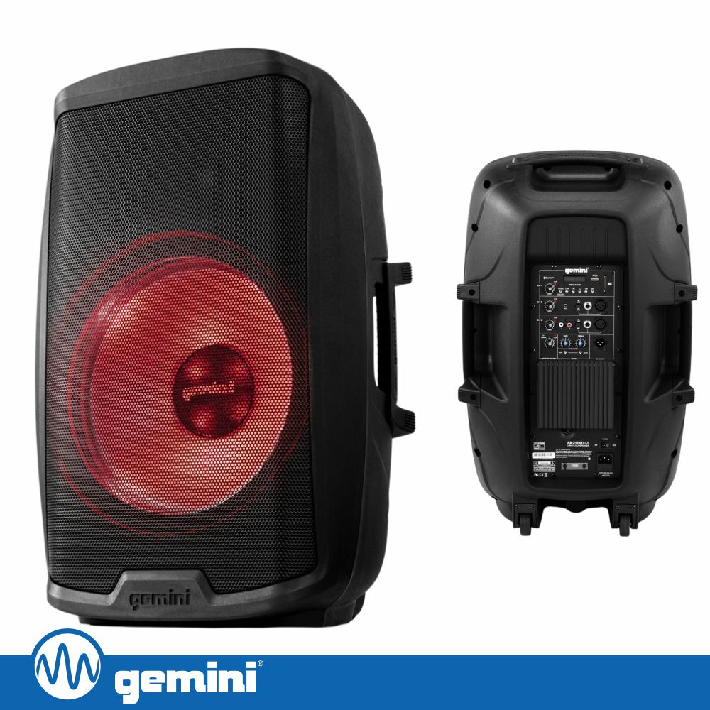 Coluna Amplificada 15" 2000W USB/SD/AUX/BT/TWS GEMINI