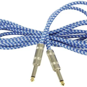 Classic Braided Guitar Lead Blue/White 3.0m