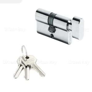 Cilindro Normal 30x30 Latao Cromado Mate com Botao