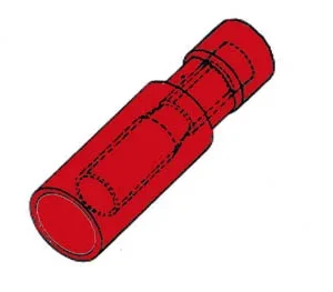 Terminal Cilindrico Femea Blindagem Vermelho 4.9mm