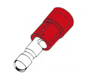 Terminal Cilindrico Macho Blindagem Vermelho 3.9mm