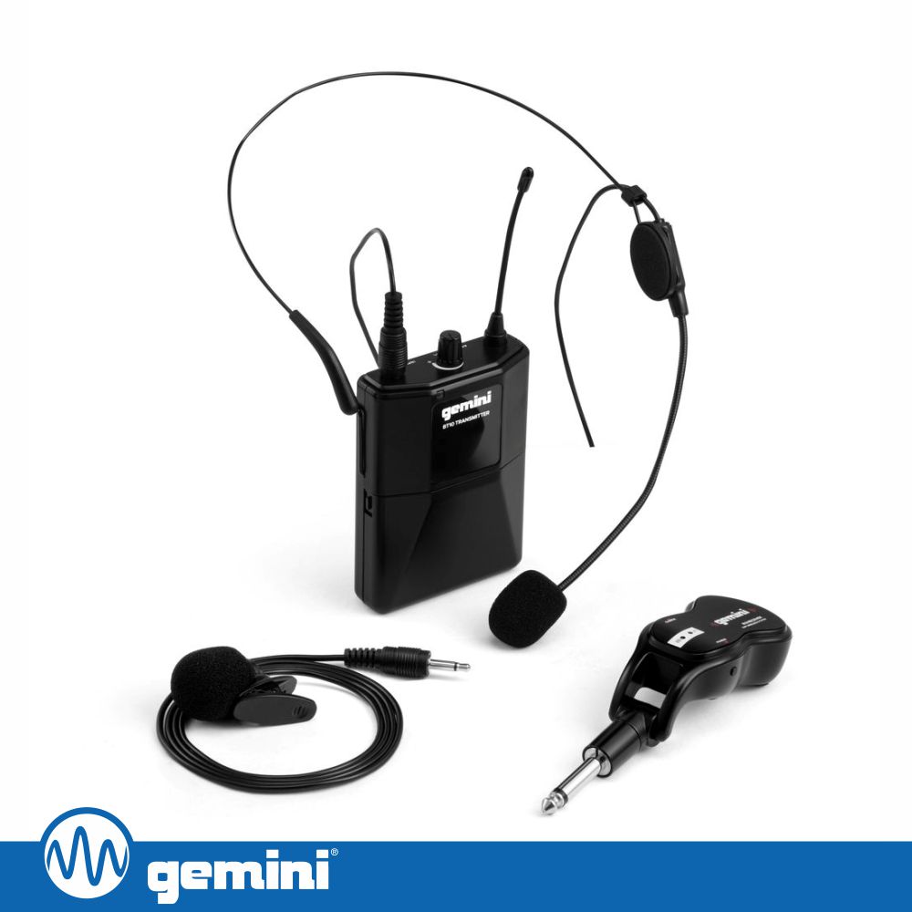 Microfones Headset + Lapela UHF S/ Fios GEMINI