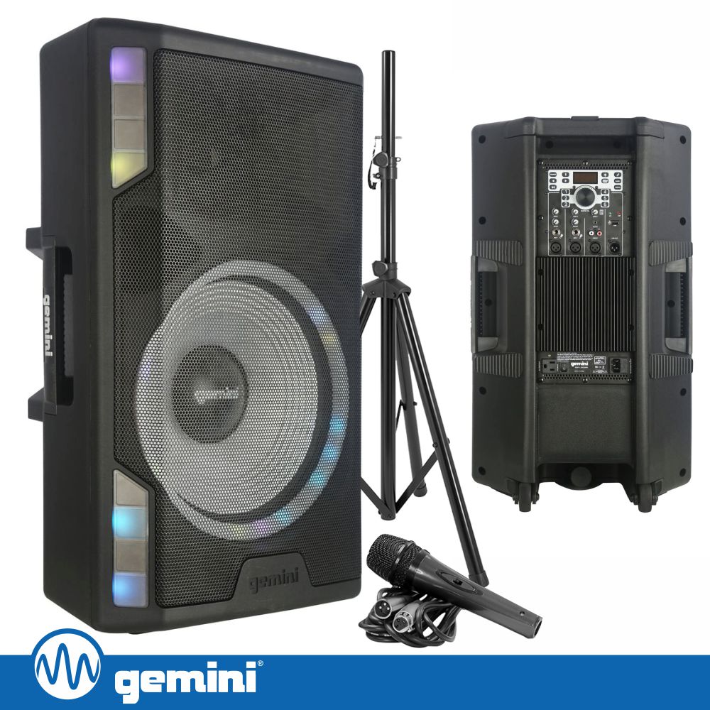 GSP-L5500PK Coluna amplificada 15 2200w usb/sd/aux/bt/tws GEMINI