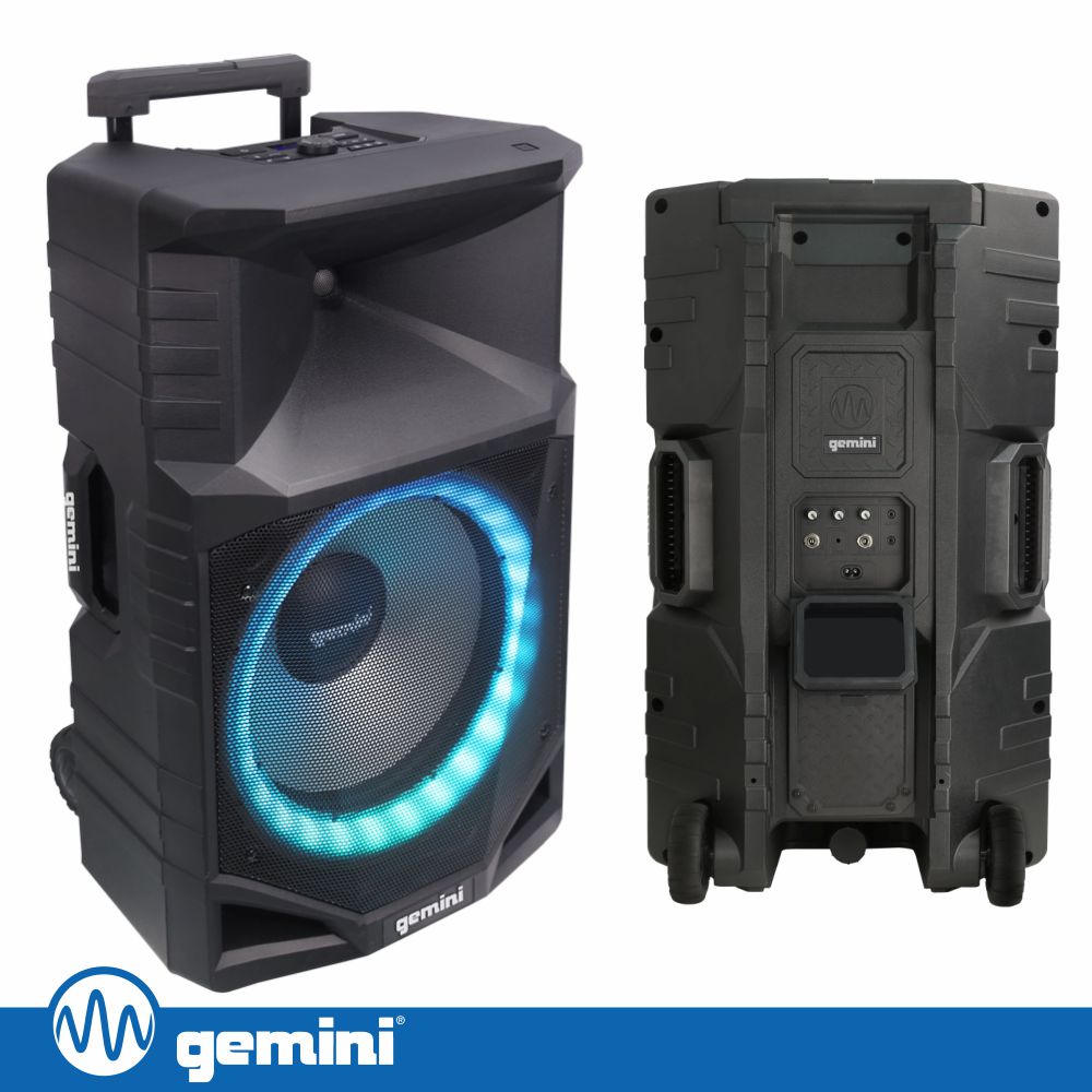 Coluna Amplificada 15" 1500W USB/AUX/BT/TWS/NFC IPX4 GEMINI