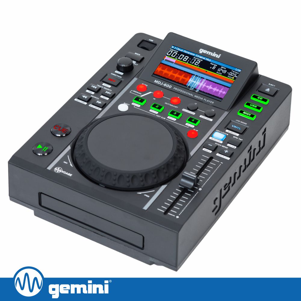 Leitor DJ Profissional C/ LCD USB/CD GEMINI
